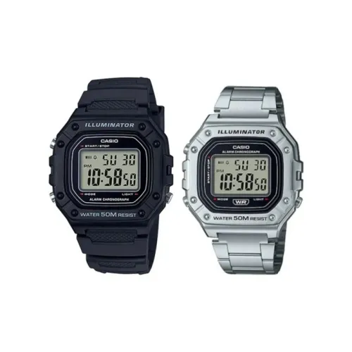 CASIO Digital Series Кварцевый механизм Смольный ремешок Часы унисекс Серый циферблат