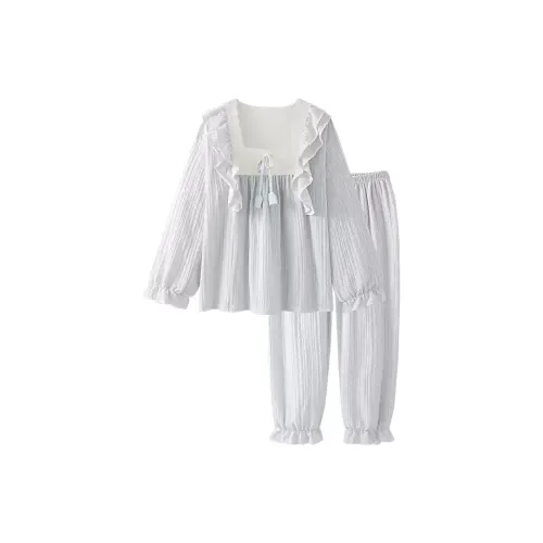 LEZIYUN Пижамный комплект женский серый синий