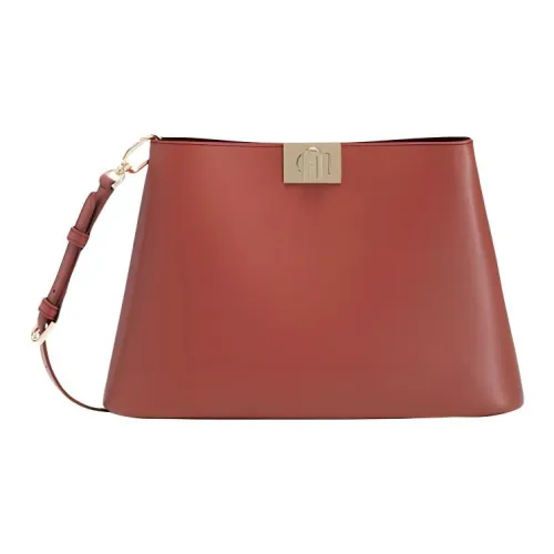 Furla Телячья кожа Тоут Сумка Сумка для покупок Сумка Сумка через плечо Средняя Женская Сандаловое дерево Коричневый