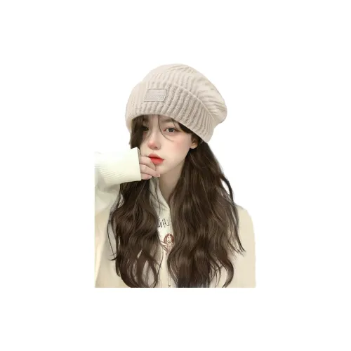 JUZIYE 2024 Осенне-зимняя вязаная шапка Барби Увеличение объема лица Уменьшение веса Шапки Кепки Перука Комбо