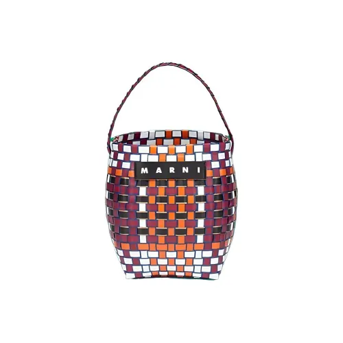 MARNI Корзина из коровьей кожи ведрообразная сумка мини-сумка женская черная оранжевая белая