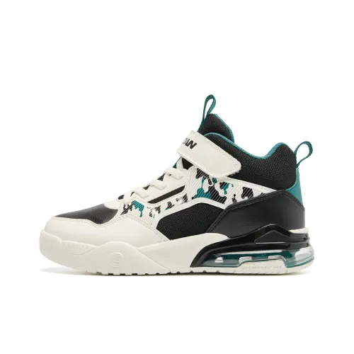 QIAODAN Slip-resistant Abrasion-resistant MID Топ Детские Скейтбординги Черный Shadow Theater Зеленый