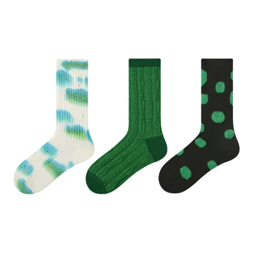 Vine Color Носки Crew Унисекс 3 упаковки Циан-Лотос Туманный Дождь