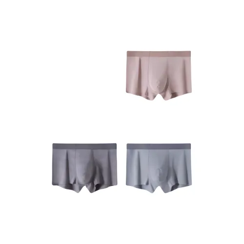 Tingqu Ink Gray Carmine Pink Crab Shell Gray 3 Pack Men's Boxers Тингку Инк Серый Кармин Розовый Краб Оболочка Серый 3 Пачки Мужские Боксеры