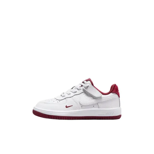 Nike Force 1 Low LV8 EasyOn Устойчивый к истиранию Низкий Топ Детские Скейтбординг Белый Красный