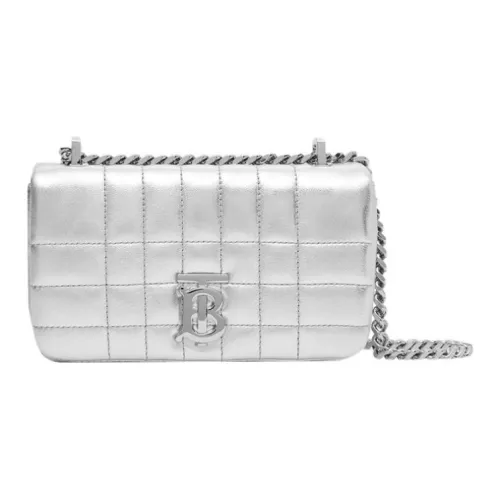 Burberry Lola Сумка из овечьей кожи Сумка через плечо Сумка на плечо Мини Women's Silver