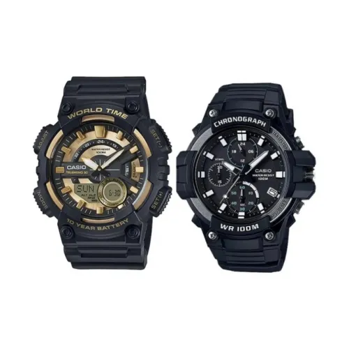 CASIO YOUTH Collection Аналоговый Цифровой дисплей Кварцевый механизм Смольный ремешок Часы Унисекс Черный циферблат