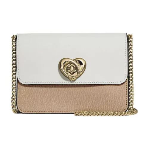 COACH Bowery Телячья кожа с кожаными вставками Сумка через плечо Женская Хаки и Белый