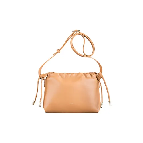 A.P.C. Joint Paragraph кожаный клатч мини женский телесный цвет