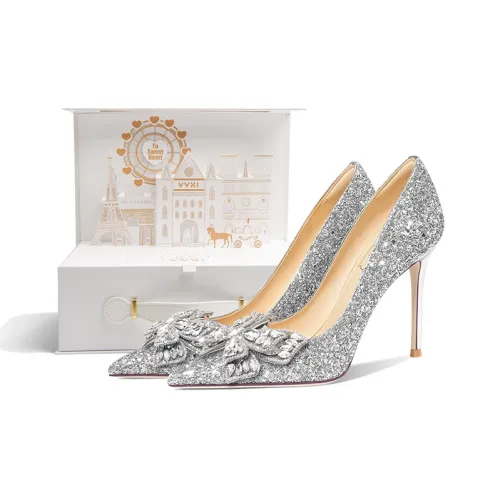 VVKI Узкий каблук Высокие каблуки 10 см Женские Серебряный