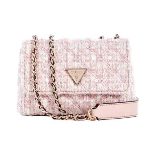 GUESS Ткань Маленькая Квадратная Сумка Сумка через плечо Сумка на плечо Средняя Женская Розовая