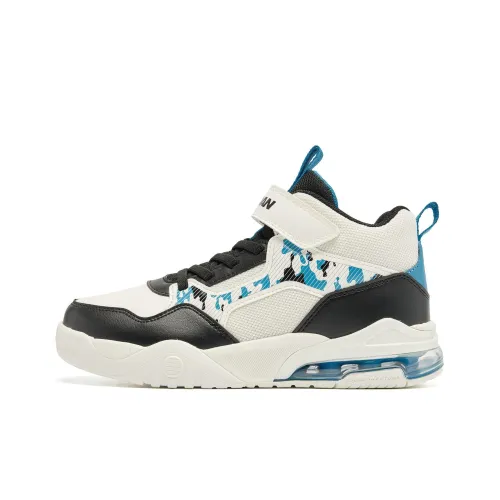 QIAODAN Slip-resistant Abrasion-resistant MID Топ Детские Скейтбординги Айвори Черный Подростки