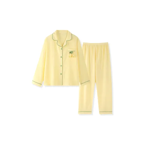 LEZIYUN Пижамный комплект женский желтый