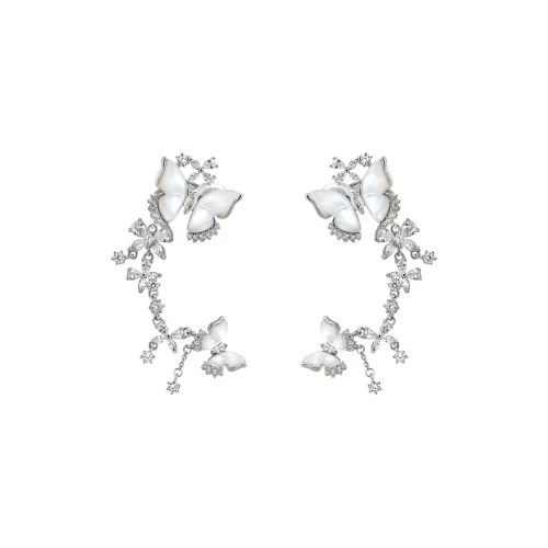 BOONEE ALUS Белая раковина 925 пробы стерлинговое серебро серьги с застежкой-снэп женские