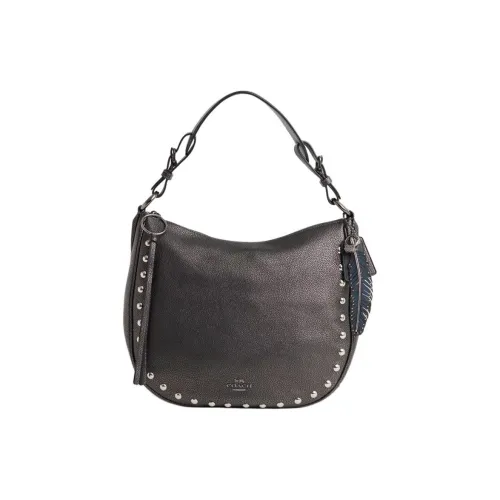 COACH Sutton Кожа Хобо Сумка Сумка через плечо Большая Женская Бронзовая