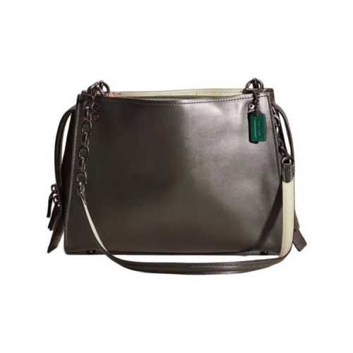 COACH Emery Pebble Leather Crossbody Bag Shoulder Bag Large Women's White Pewter Ivy Leaf COACH Emery Pebble Leather Сумка через плечо Сумка на плечо Большая Женская Белый Олово Цвет Плюща