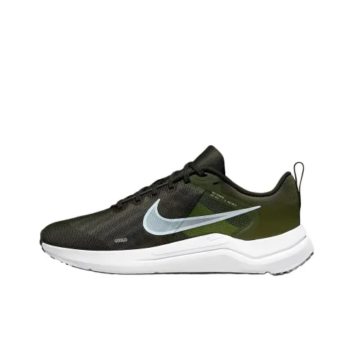 Nike Downshifter 12 Slip-Resistant Abrasion-Resistant Low-Top Беговые кроссовки Мужские Темно-зеленый