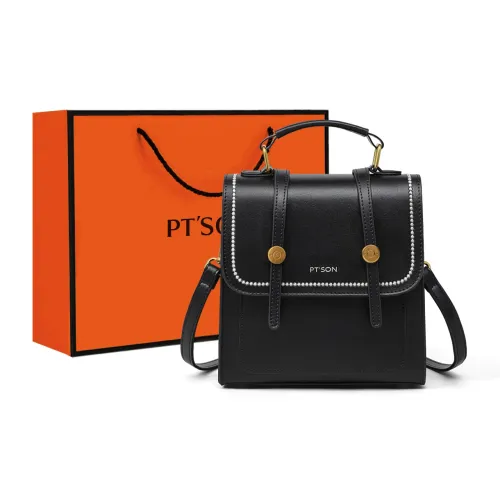 PT'SON Рюкзак из коровьей кожи с синтетической кожей стандартный женский черный