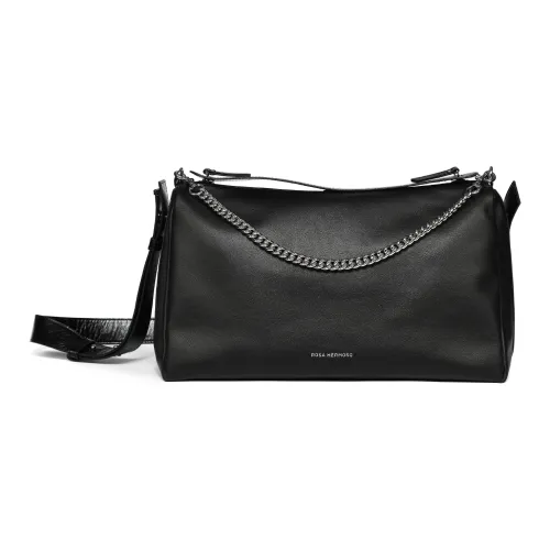 ROSA HERMOSO Сумка через плечо из натуральной коровьей кожи с восковой обработкой средний размер унисекс серый серебристый черный