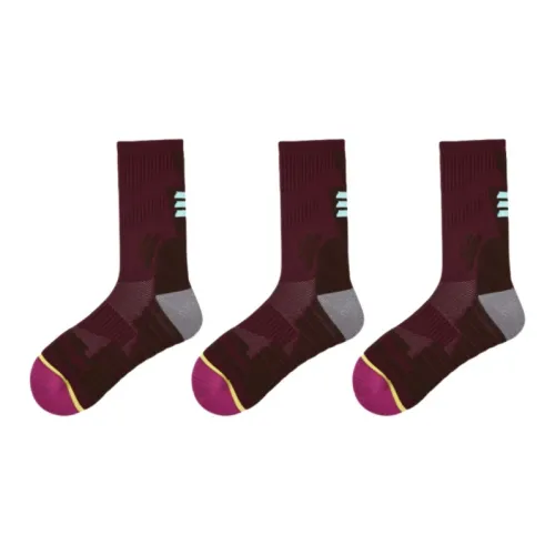 Vine Color Носки Crew Унисекс 3 пачки Красный Коричневый