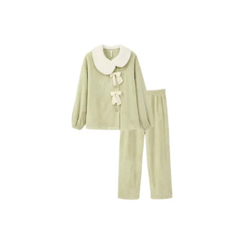 Aannsfam Pajama Комплект Женский Темный Травяной Зеленый