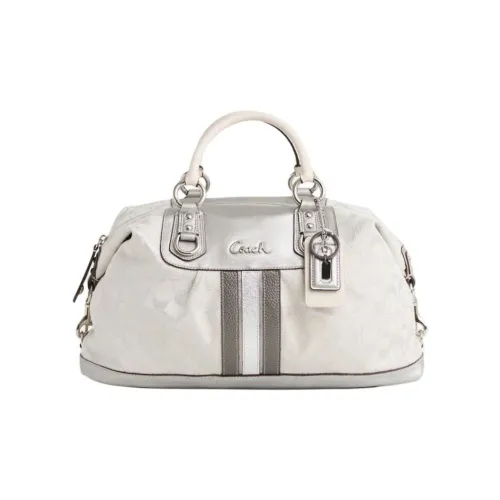 COACH SATCHEL Гладкая кожа Одно плечо Сумка Большая Женская Серебряный