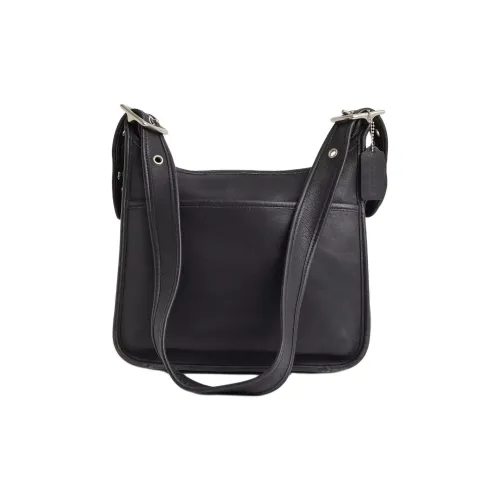 COACH Legacy Перчаточная дубленая кожа Сумка через плечо Сумка на плечо Большая Женская Черная