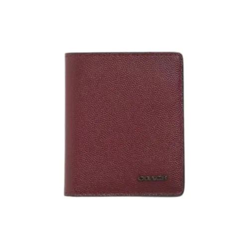 COACH Slim Wallet GRAIN LEATHER Кошелек Мини Женский Красный Каштановый