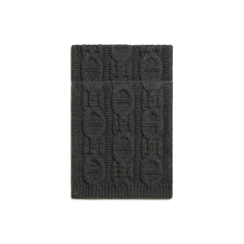 HERMES Кашемир Вязаные Шарфы Мужской Черный