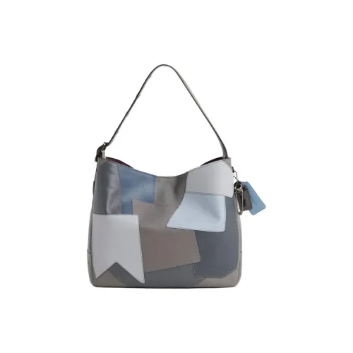 COACH Bedford Перчаточная дубленая кожа Сумка-хобо Сумка Сумка через плечо Большая Женская Олово и Фотиния Серый