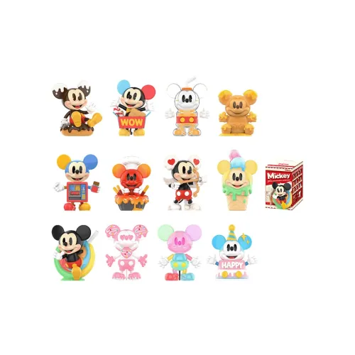 POP MART Коллаборация Edition X Disney Mickey Unlimited Childhood Collection Фигурка Слепые коробки Один Mystery Коробка Целая коробка 13 шт