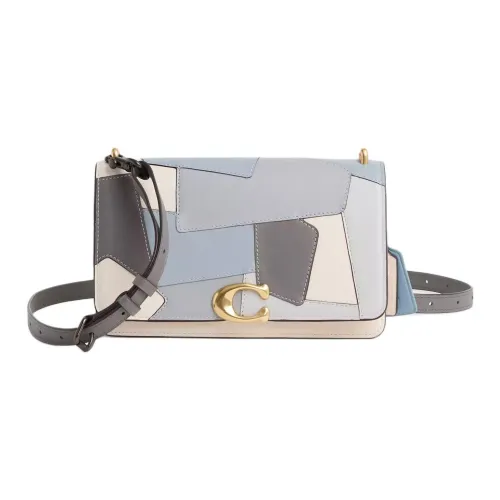 COACH Bandit Телячья кожа Сумка на плечо Средняя Женская Латунь And Сливочный