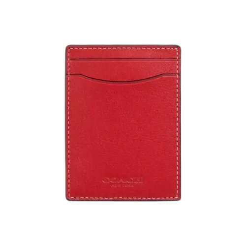 COACH Держатель для денег и чехол для карт из коровьей кожи Мини Женский Красный