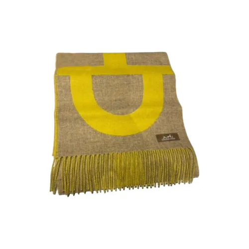 HERMES Кашемир Вязаные Шарфы Женские Желтые