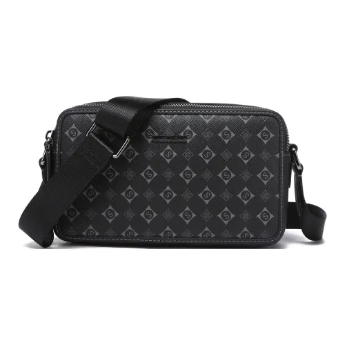 SEPTWOLVES Сумка через плечо из коровьей кожи Мужская Черная