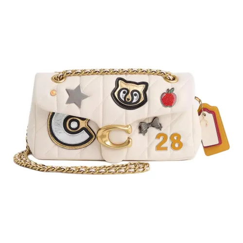 COACH Tabby Напп-Кожа Сумка через плечо Средняя Женская Мел Белый