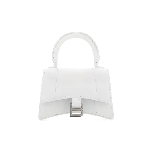 Balenciaga Телячья кожа Сумка Hourglass Сумка через плечо Сумка Мини Женская Белая