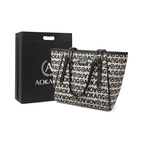 AOKANG Ткань Синтетическая Кожа Сумка-тоут Сумка через плечо Большая Женская Классическая Черная Эбеновая