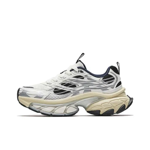 ANTA Low-Top Cushioned Sneakers Папирус Белый/Серебряный/Основной Черный Женские