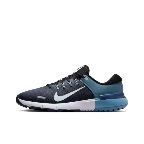 Nike Free Golf Slip Resistant Abrasion Resistant Низкий Топ Обувь для гольфа Унисекс Синий Черный Широкая подошва