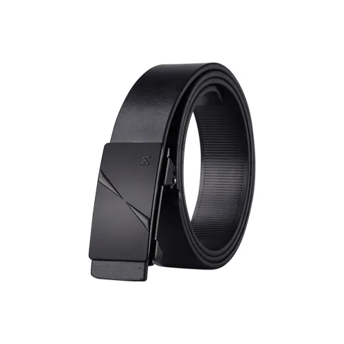 15 MINS Коровья кожа ремни мужской черный 3,3 см