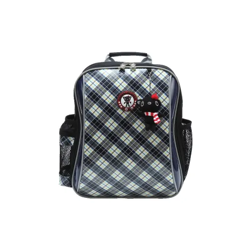 UNME ПУ (полиуретан) текстиль рюкзак для студентов маленький красная клетка синяя клетка