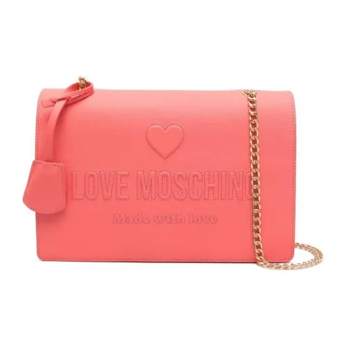 LOVE MOSCHINO Сумка через плечо из кожи женская кораллово-розовая