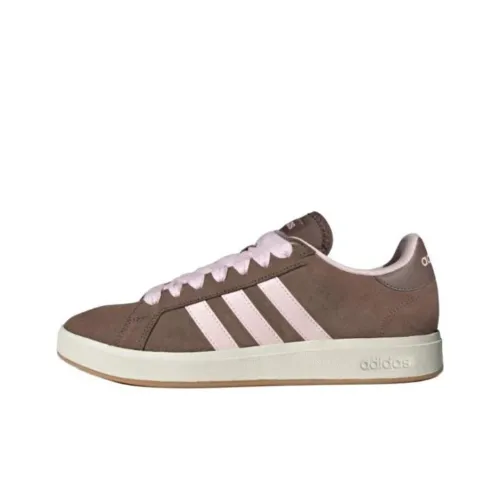 Adidas Grand Court Base 00s Устойчивые к истиранию низкие скейтборд-кроссовки Unisex Коричневый Розовый