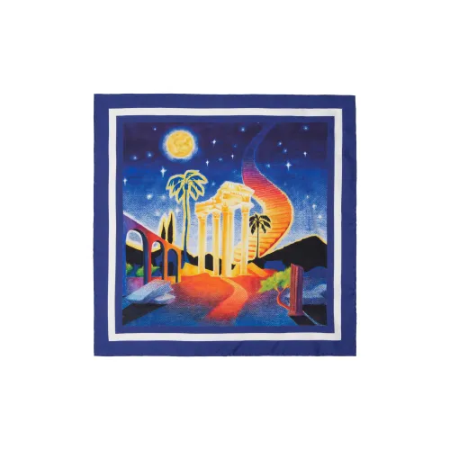 CASABLANCA Шелковые шарфы Мужской Синий