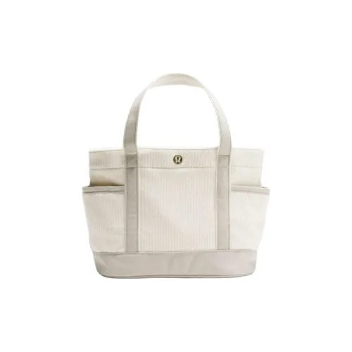 lululemon Вельвет Тоут Сумка Сумка для покупок Мини Сумка Унисекс Костяной Белый