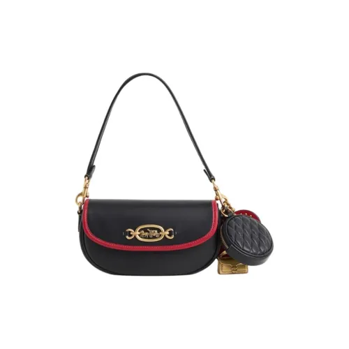 COACH Harley Перчаточная Дубленая Кожа Сумка через плечо Сумка на плечо Женская Черная