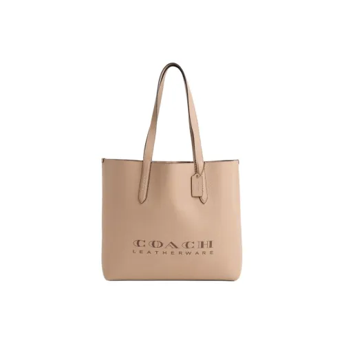 COACH Highline Утонченный Pebble Pattern Кожа Tote Bag Сумка через плечо Большая Женская Тауповая