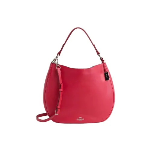 COACH Mae Перчаточная дубленая кожа Бродяга Сумка на плечо Большая Женская Красная