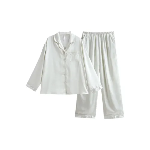 Same Language Пижамный комплект женский зеленый белый